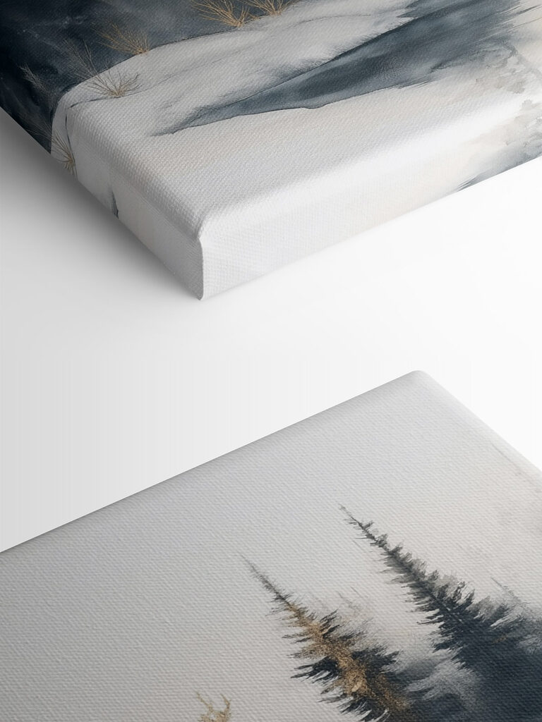 Watercolor painting of a snowy forest Watercolor painting of a snowy forest