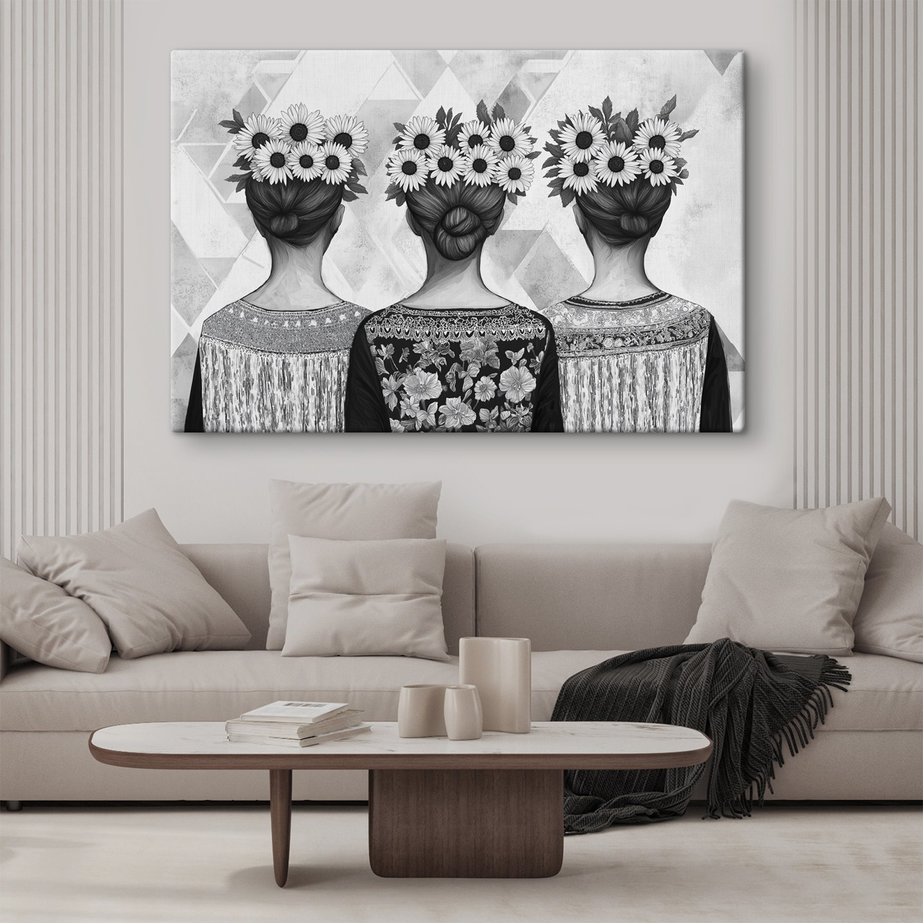 Group of women with flowers in their hair