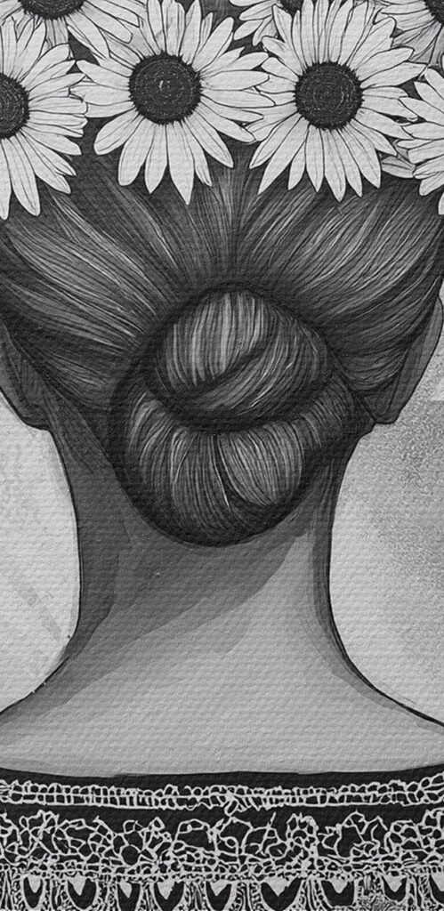 Group of women with flowers in their hair