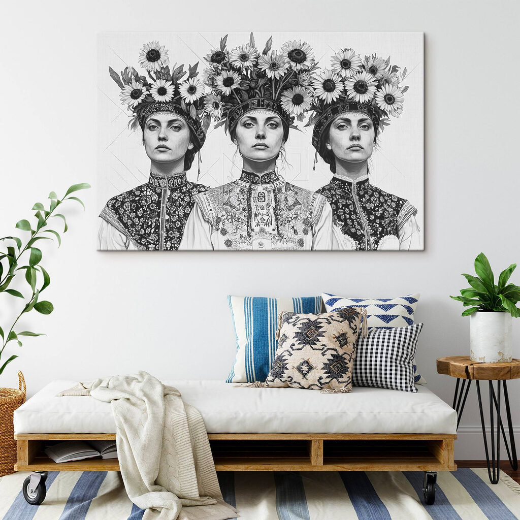 Group of women with flowers on their head