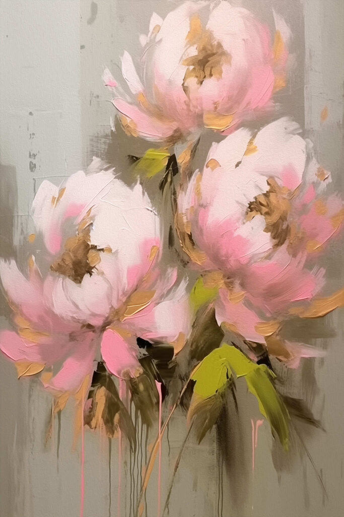 Painting of pink flowers Painting of pink flowers