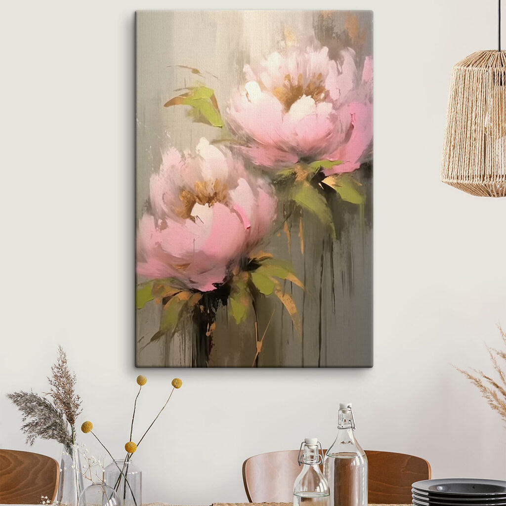 Painting of pink flowers