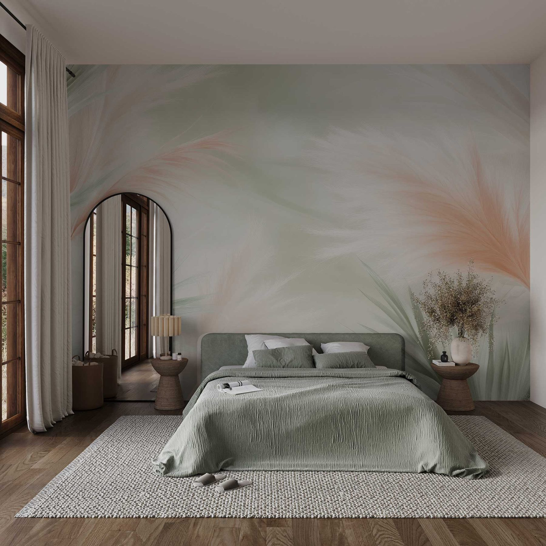 Soft pastel foliage in gentle hues