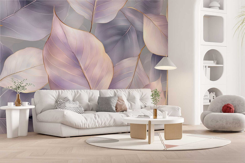 Delicate leaves in soft hues