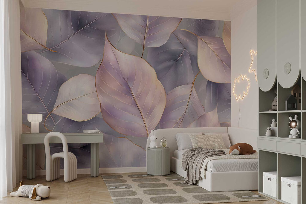 Delicate leaves in soft hues