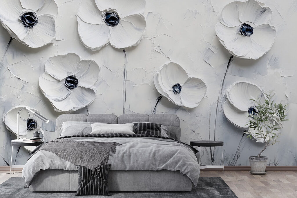 Painting of white flowers