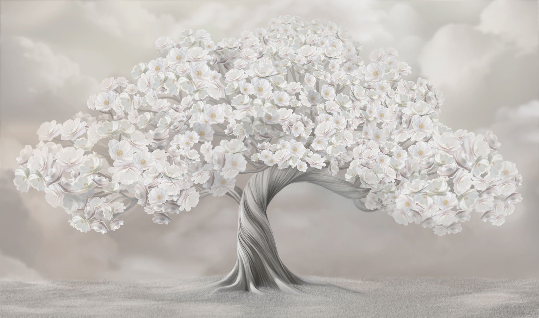 Tree with white flowers