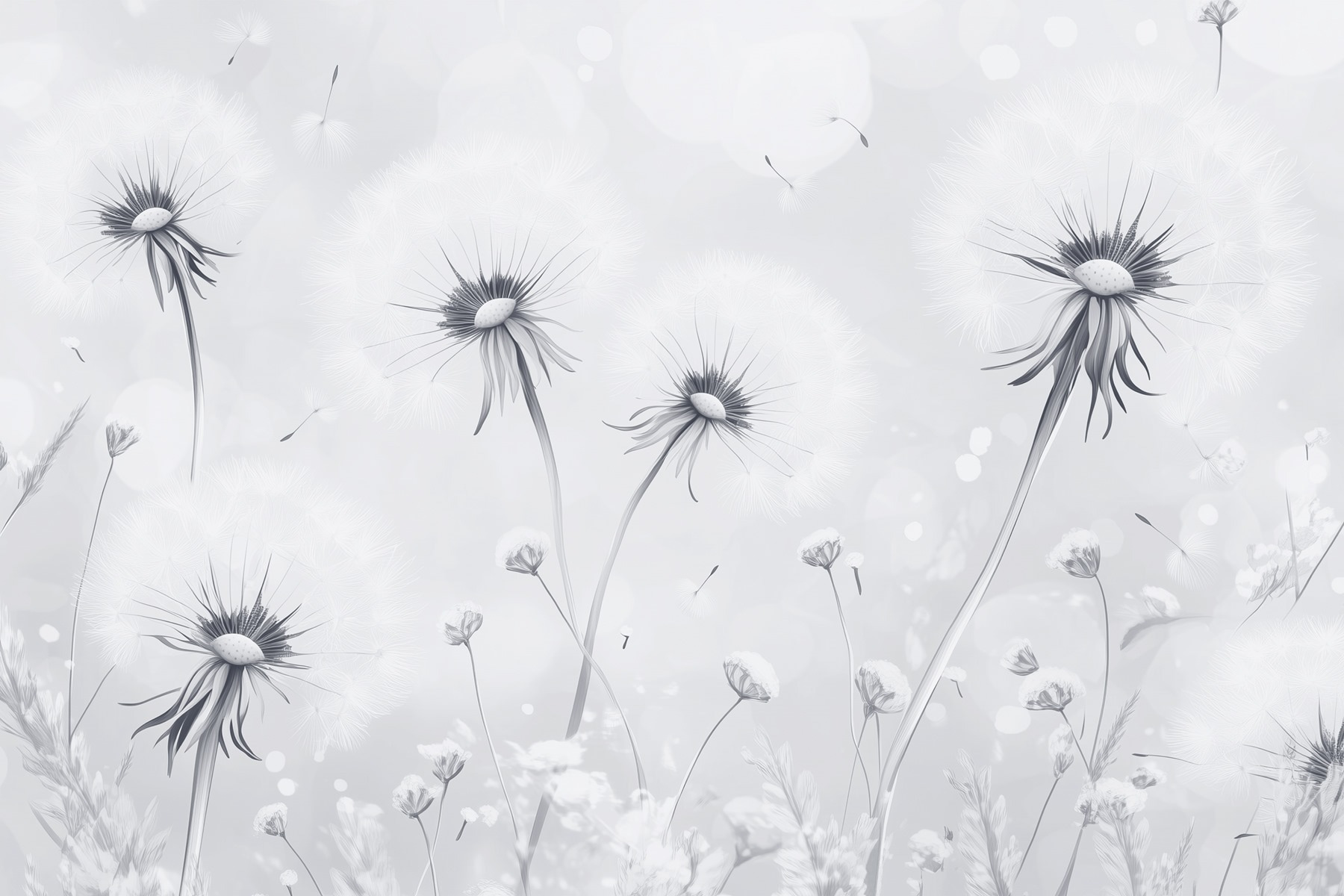 Group of dandelions in a field Group of dandelions in a field