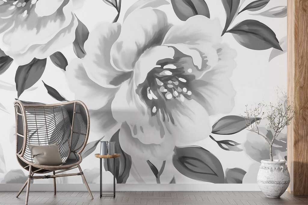 Floral patterns in monochrome tones