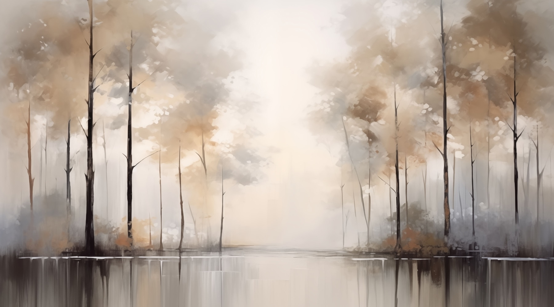 Painting of trees and water