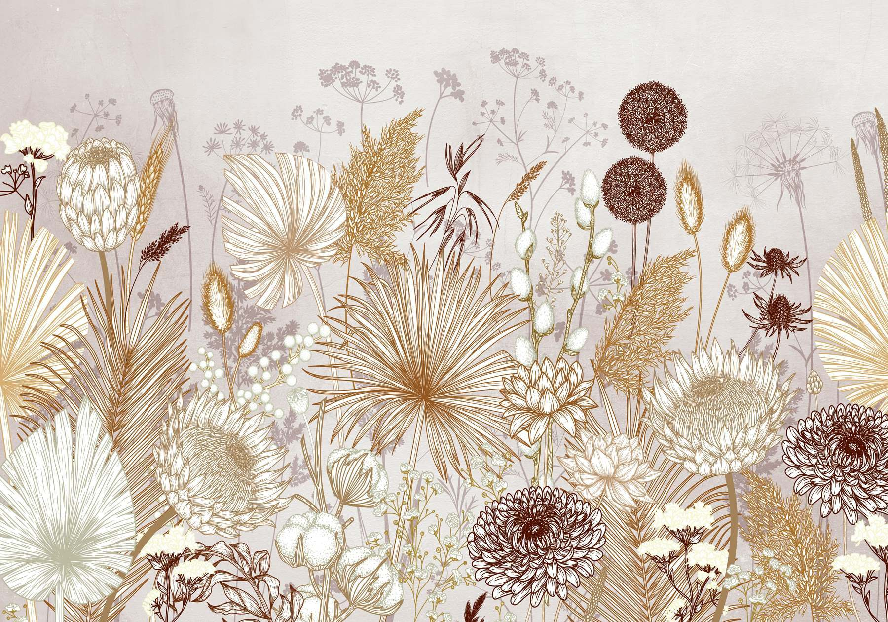 Delicate floral patterns in soft hues