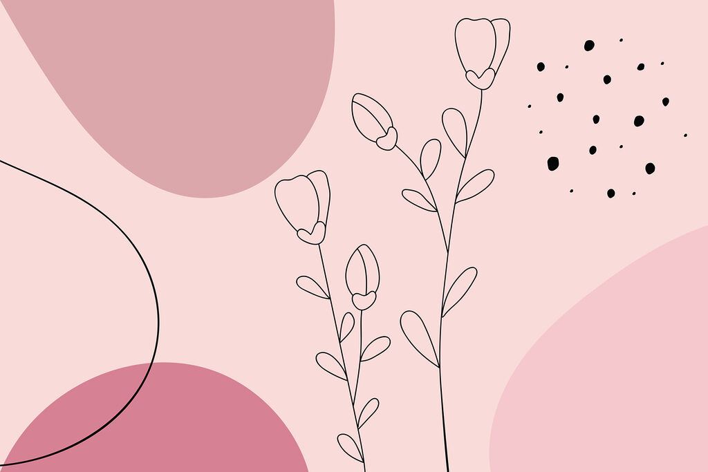 Drawing of flowers and circles