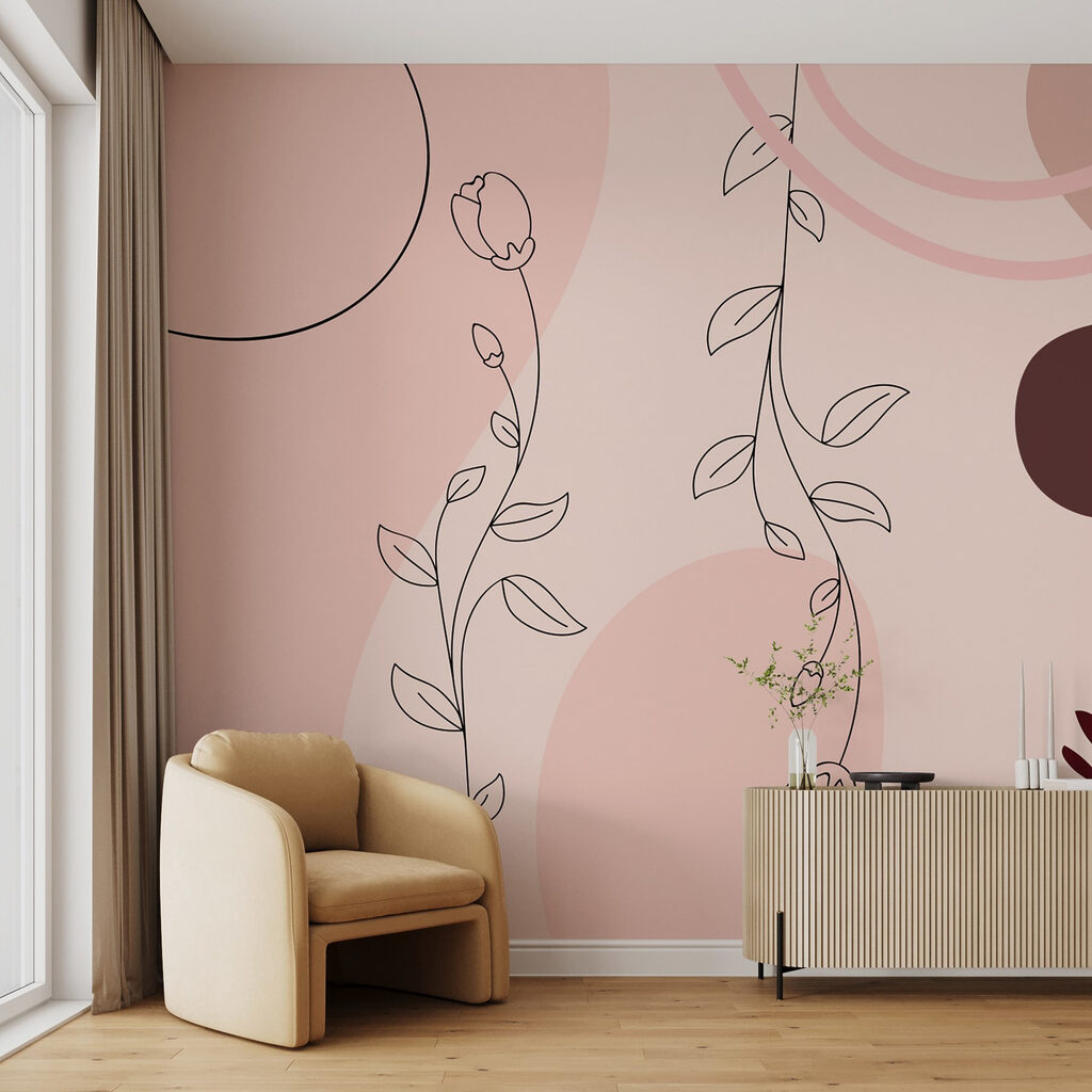 Soft florals meet abstract shapes