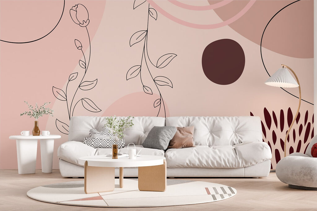 Soft florals meet abstract shapes