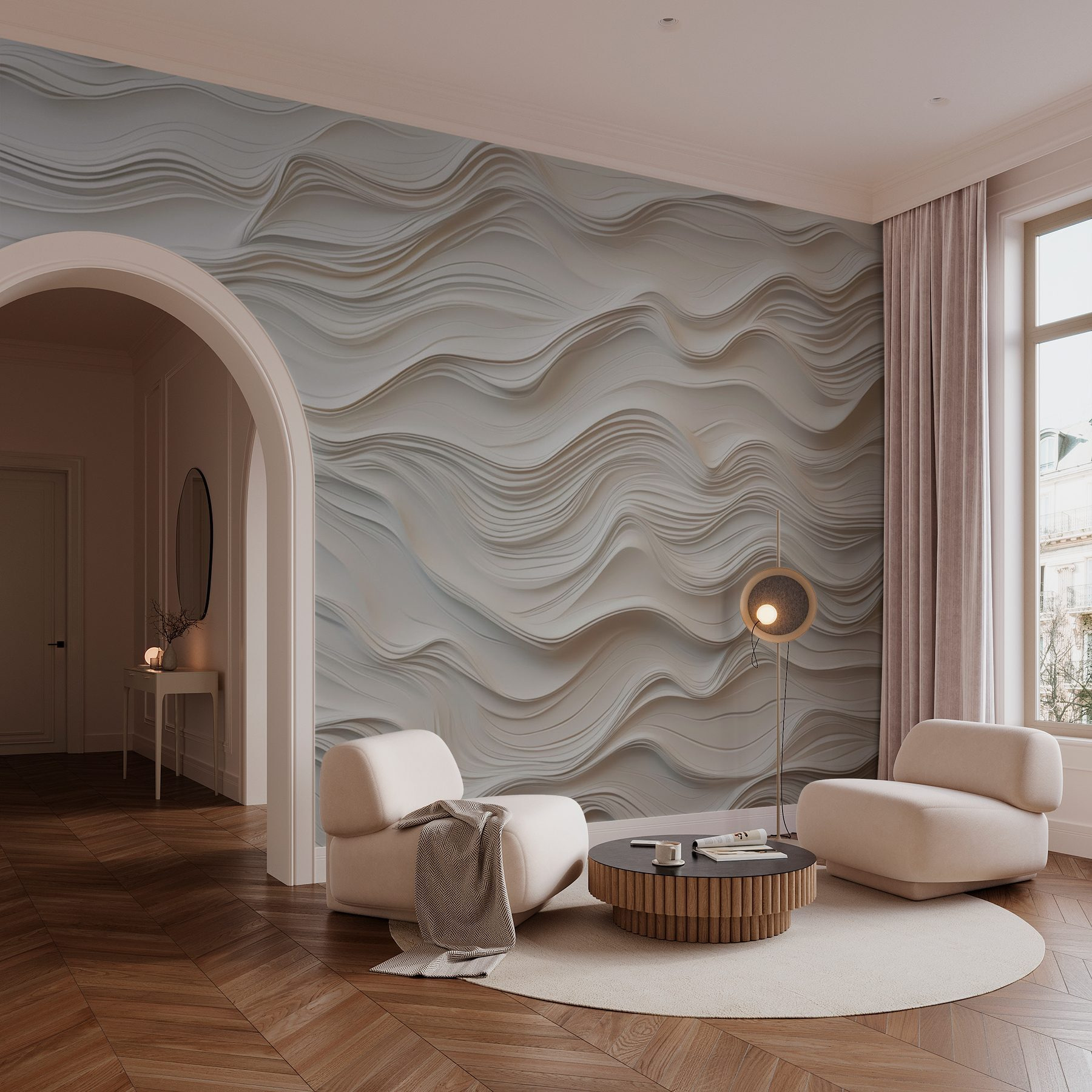 White paper cut out of a wall