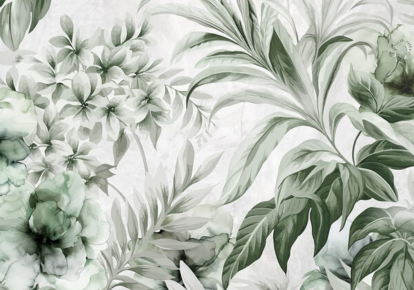Fresh botanical patterns in green hues