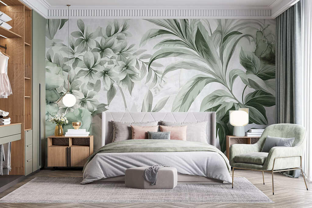 Fresh botanical patterns in green hues