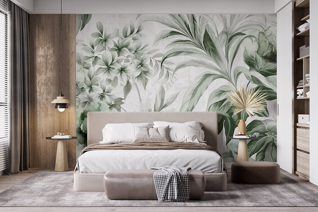 Fresh botanical patterns in green hues