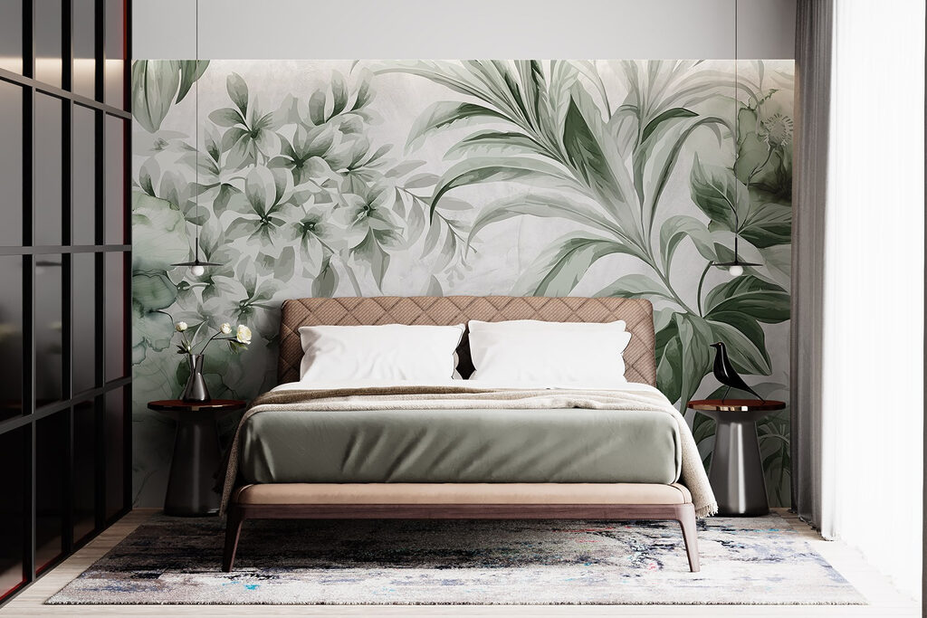 Fresh botanical patterns in green hues