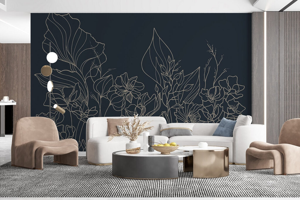 Line drawing of flowers