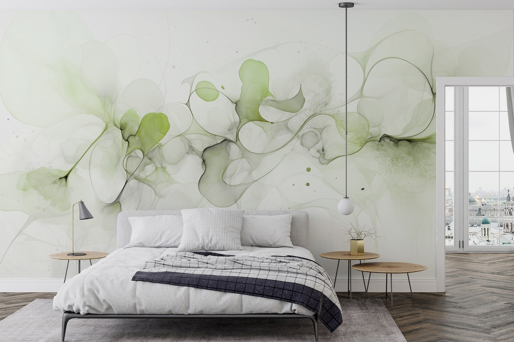 Fluid shapes and gentle green tones Fluid shapes and gentle green tones