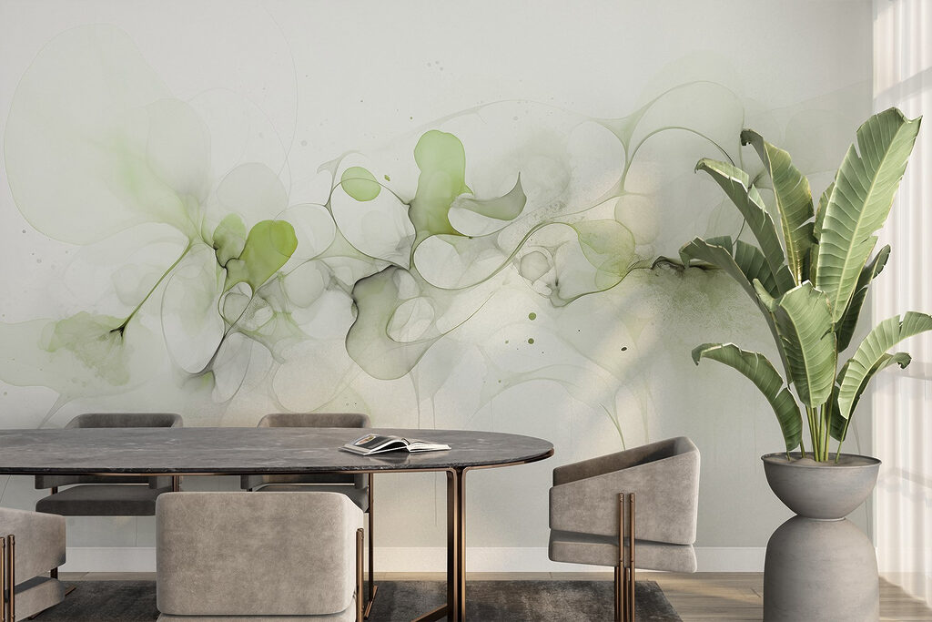 Fluid shapes and gentle green tones Fluid shapes and gentle green tones