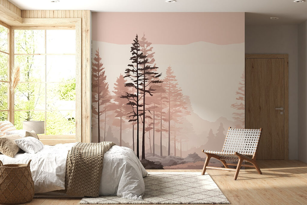 Landscape of trees and bushes