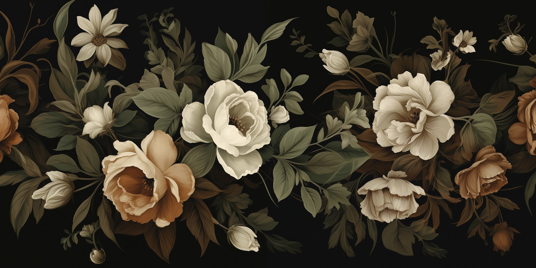 Delicate blooms on a dark backdrop