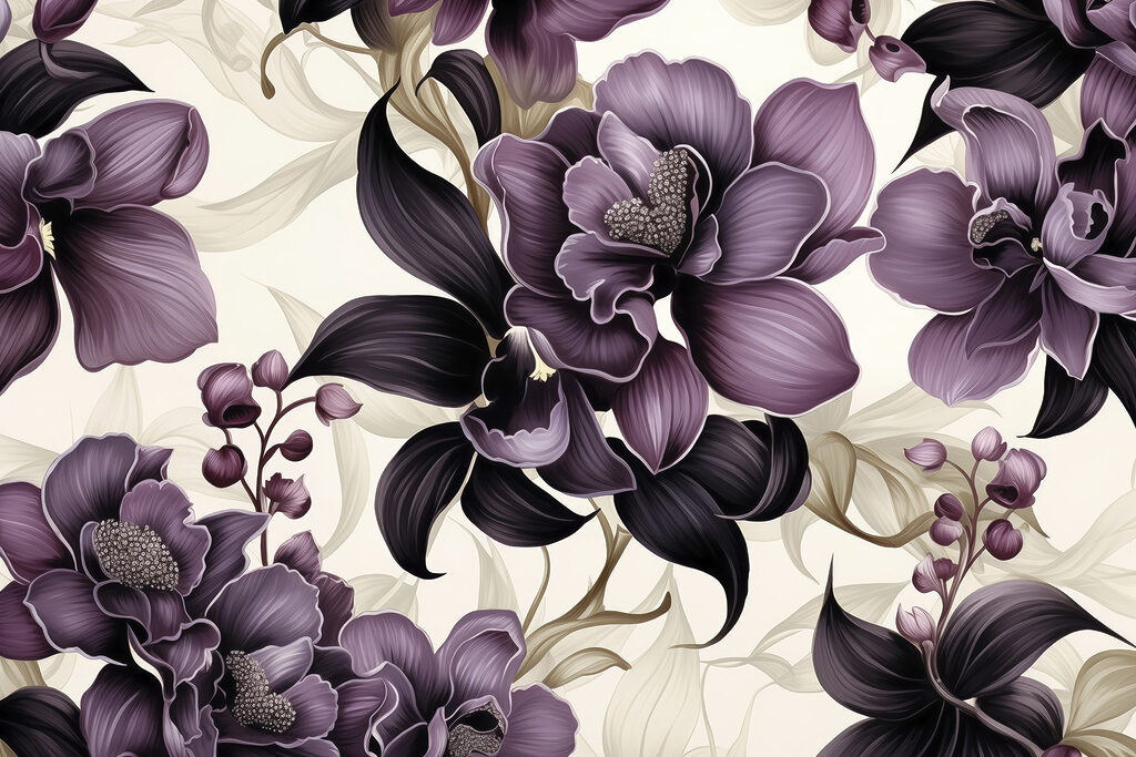 Elegant purple floral design pattern Elegant purple floral design pattern