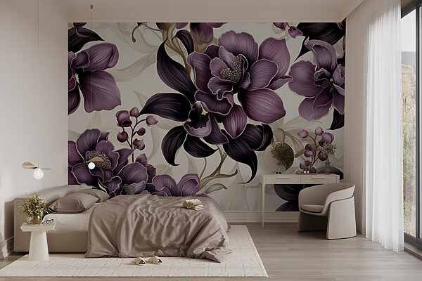 Elegant purple floral design pattern Elegant purple floral design pattern