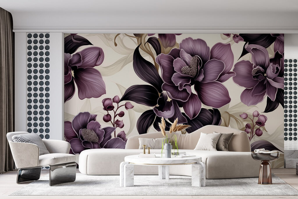 Elegant purple floral design pattern Elegant purple floral design pattern