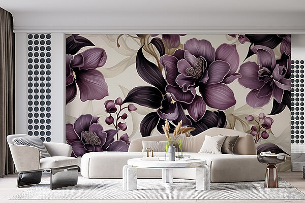 Elegant purple floral design pattern Elegant purple floral design pattern