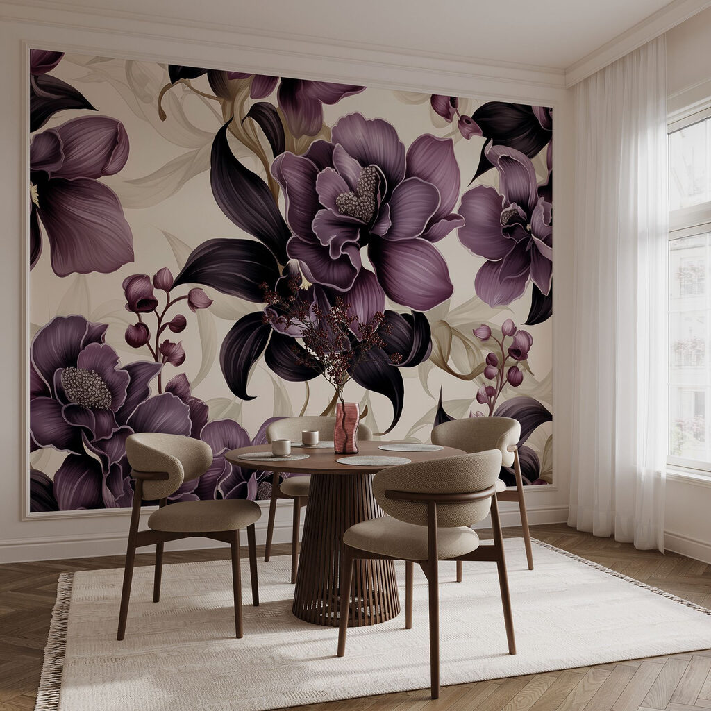 Elegant purple floral design pattern Elegant purple floral design pattern