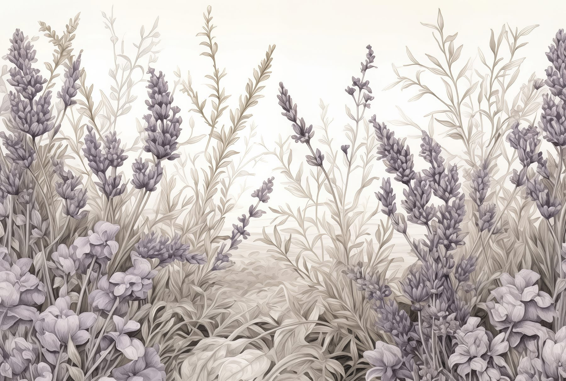 Delicate lavender blooms in harmony Delicate lavender blooms in harmony