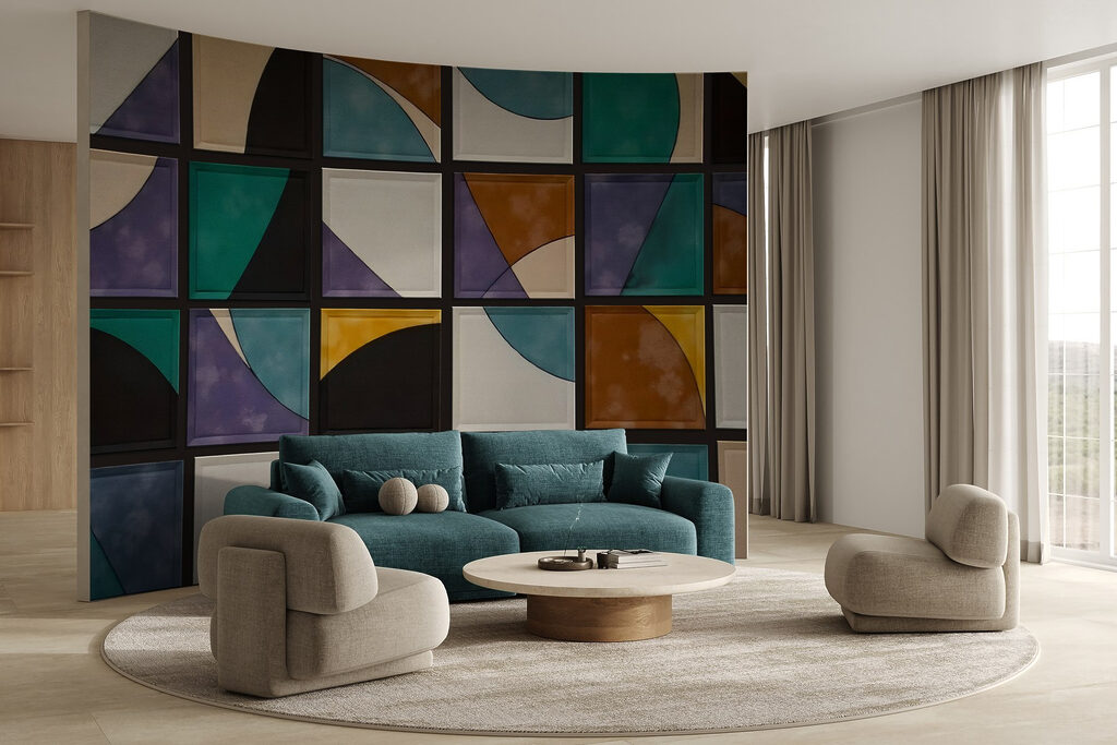 Wall with squares of different colors