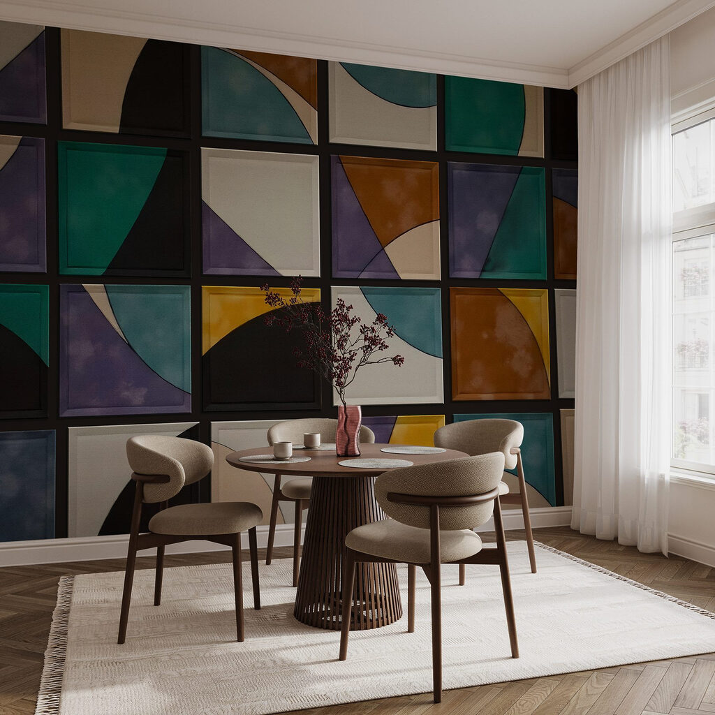 Wall with squares of different colors