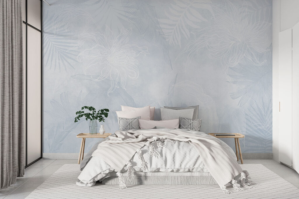 White and blue floral pattern White and blue floral pattern