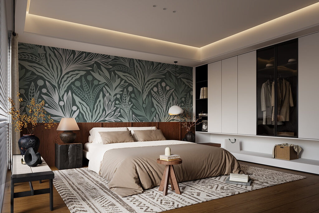 Pattern of leaves and berries