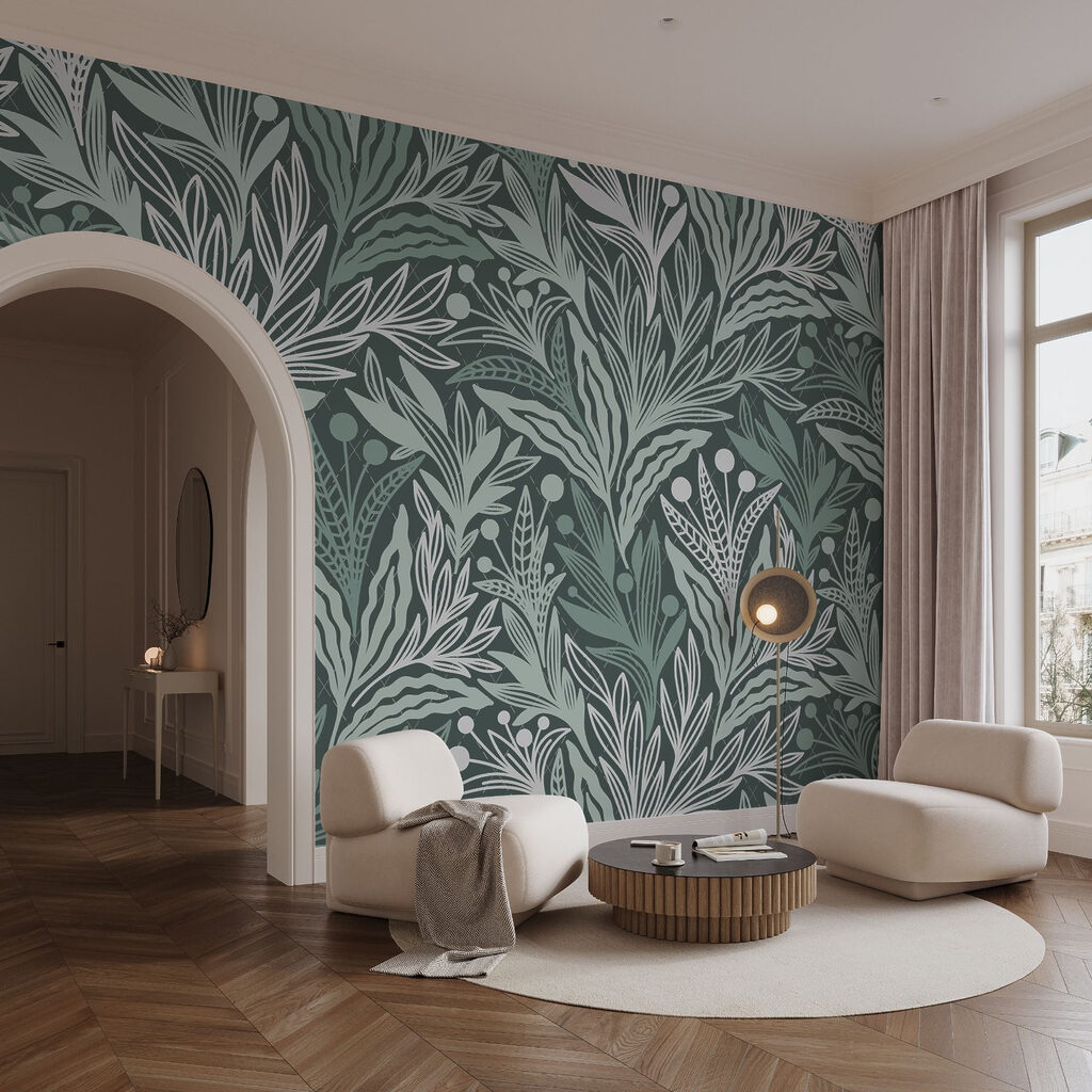 Pattern of leaves and berries