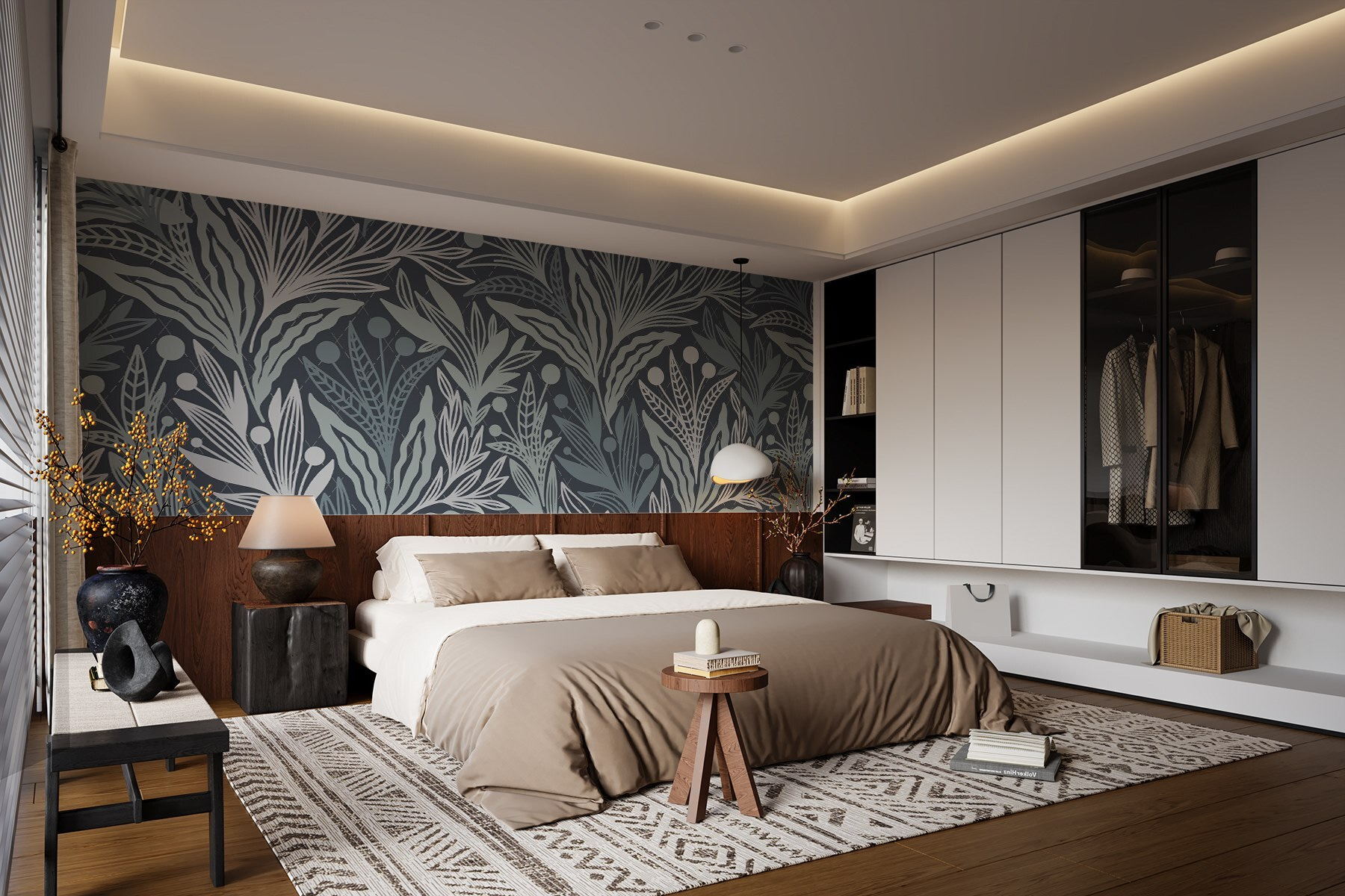 Pattern of leaves and berries