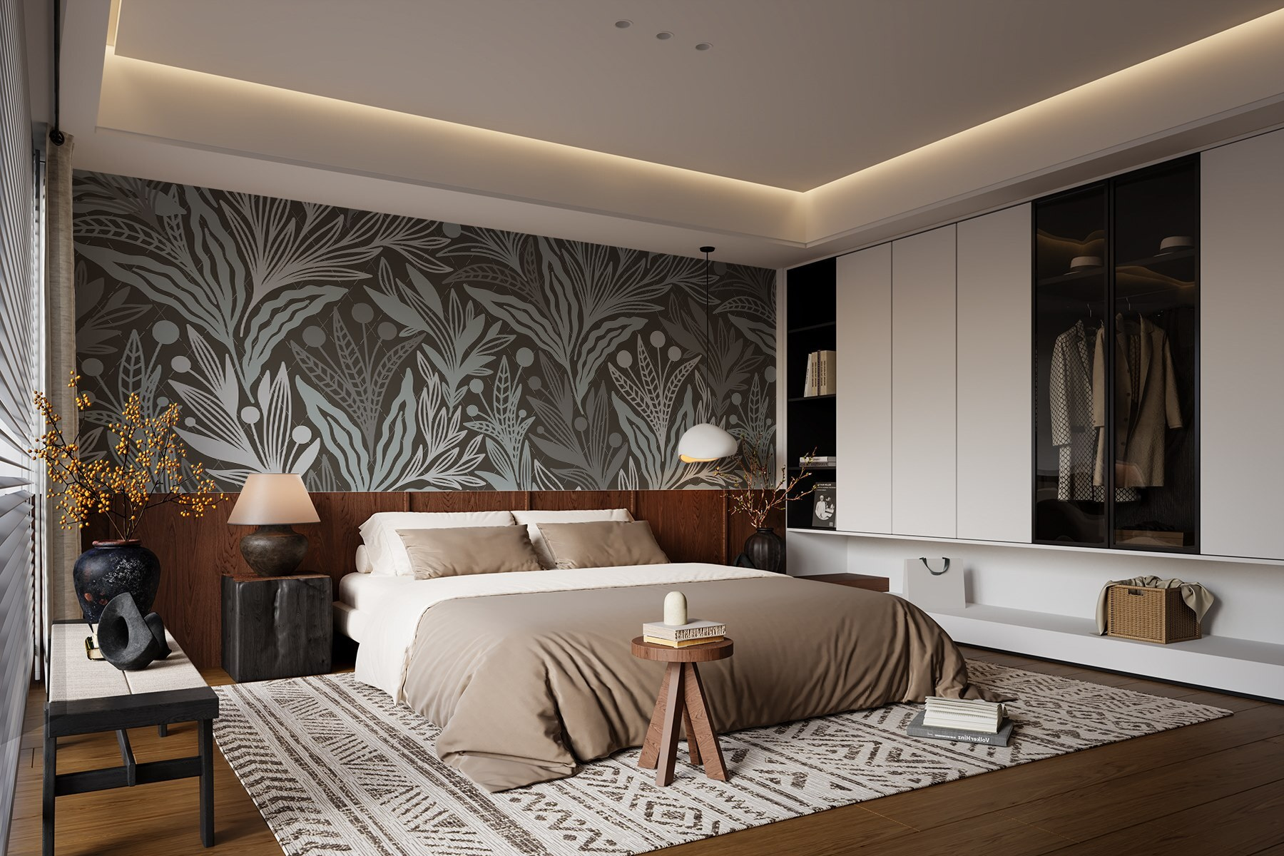 Pattern of leaves and berries