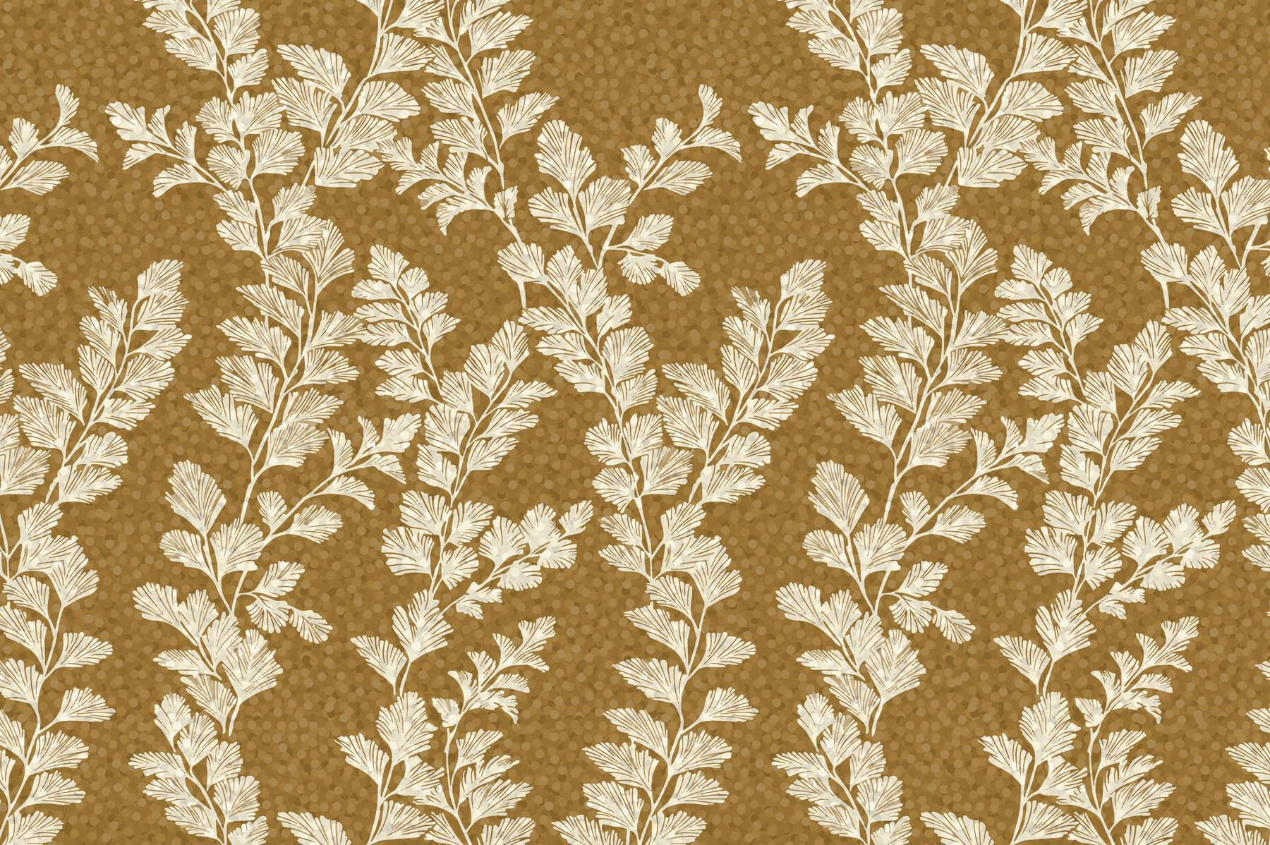 Pattern of white leaves on a brown background