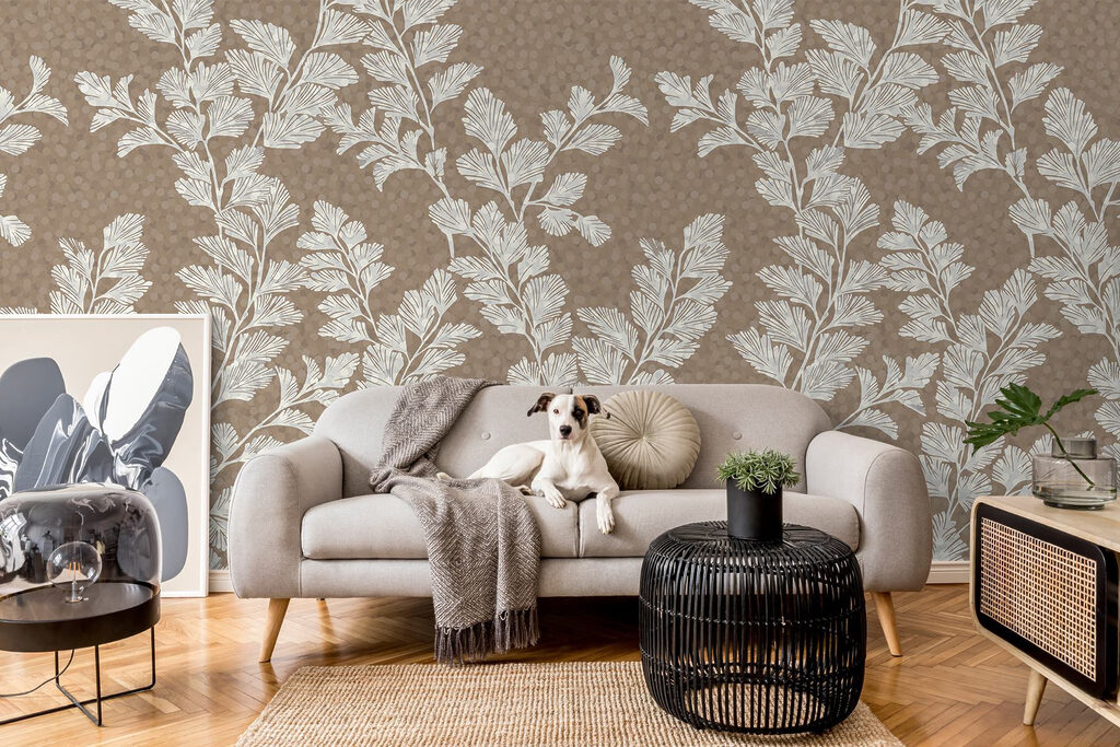 Pattern of white leaves