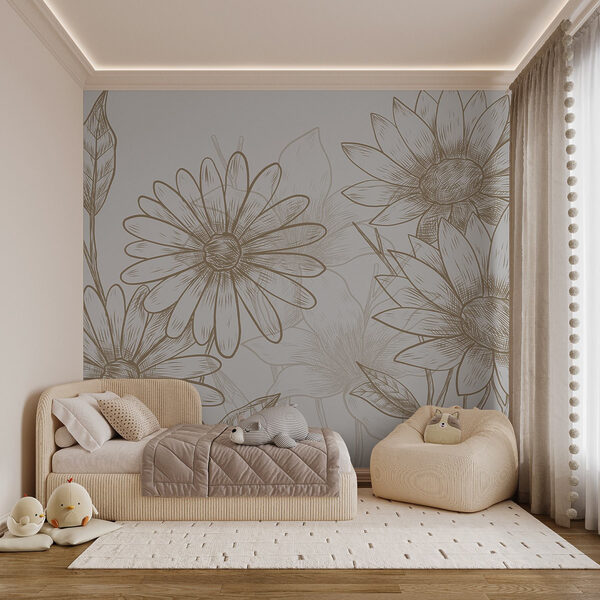 Drawing of flowers on a white background