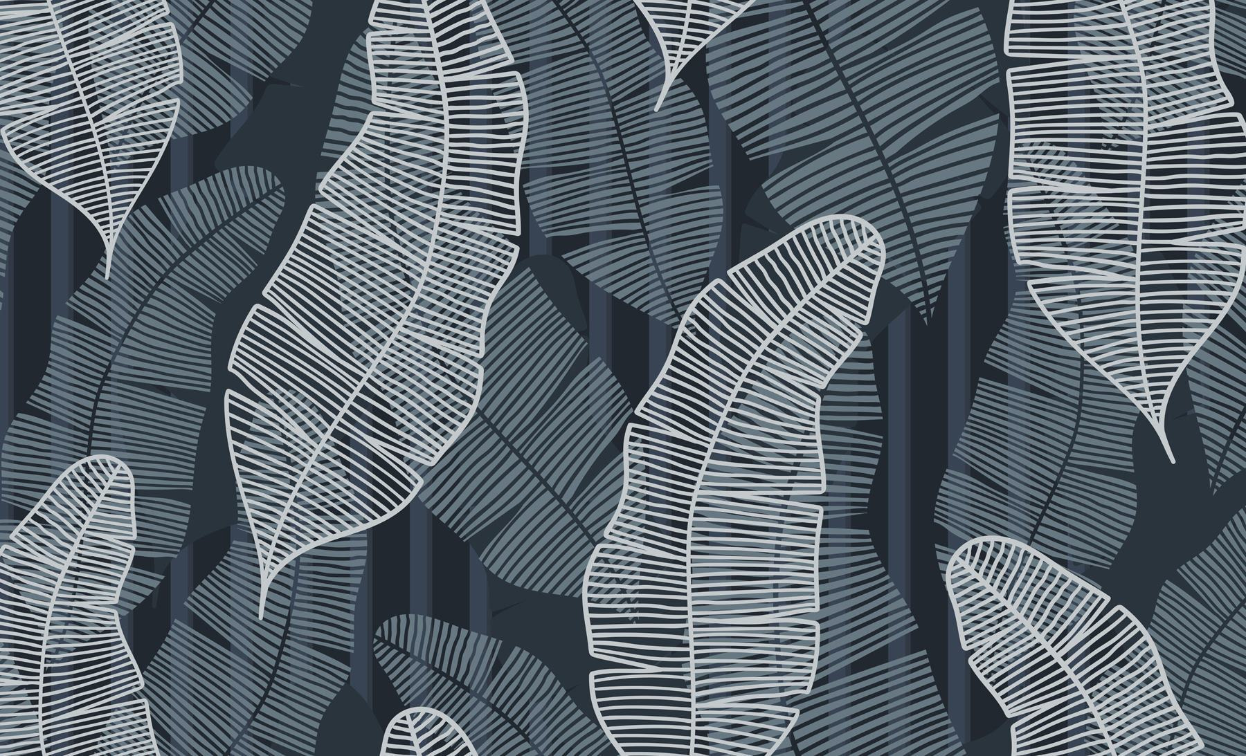 Pattern of leaves on a dark background