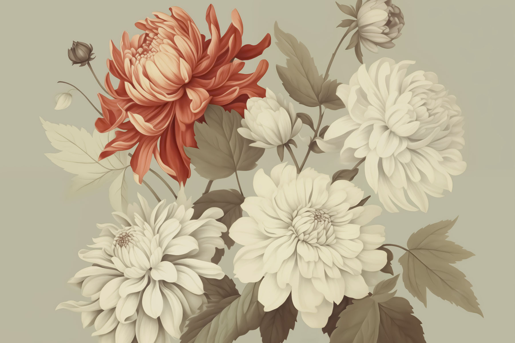 Vibrant blooms in soft hues