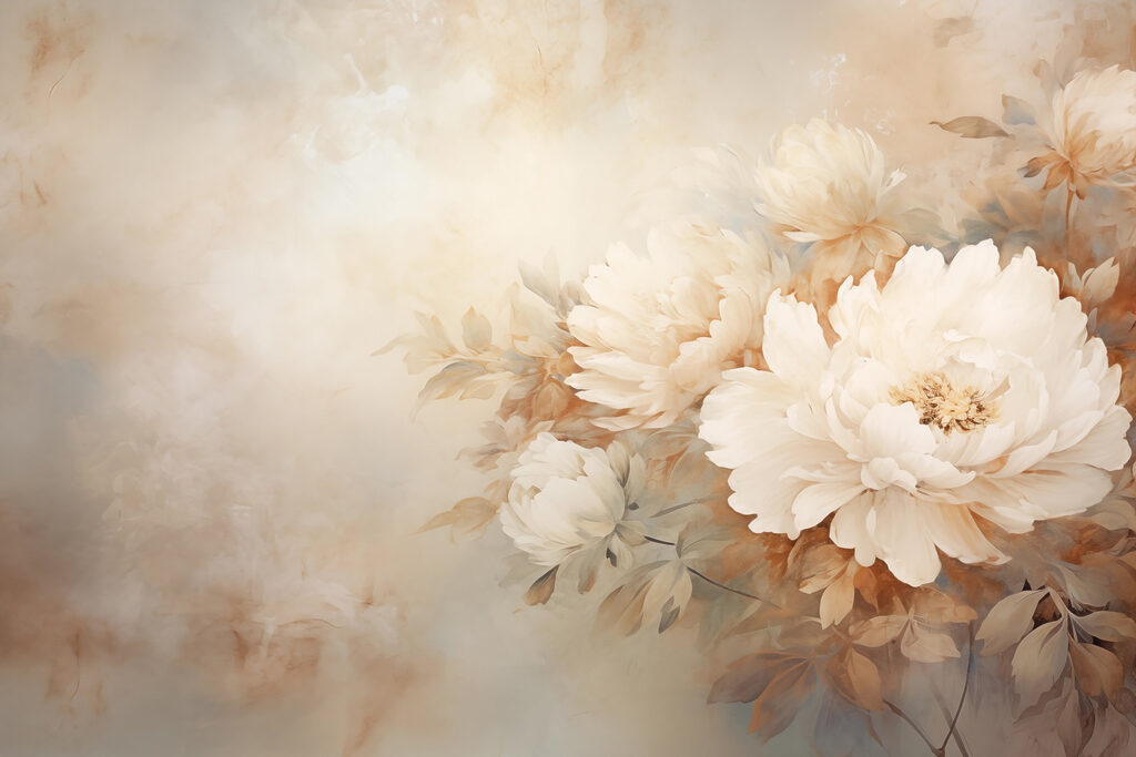 Painting of flowers on a wall Painting of flowers on a wall