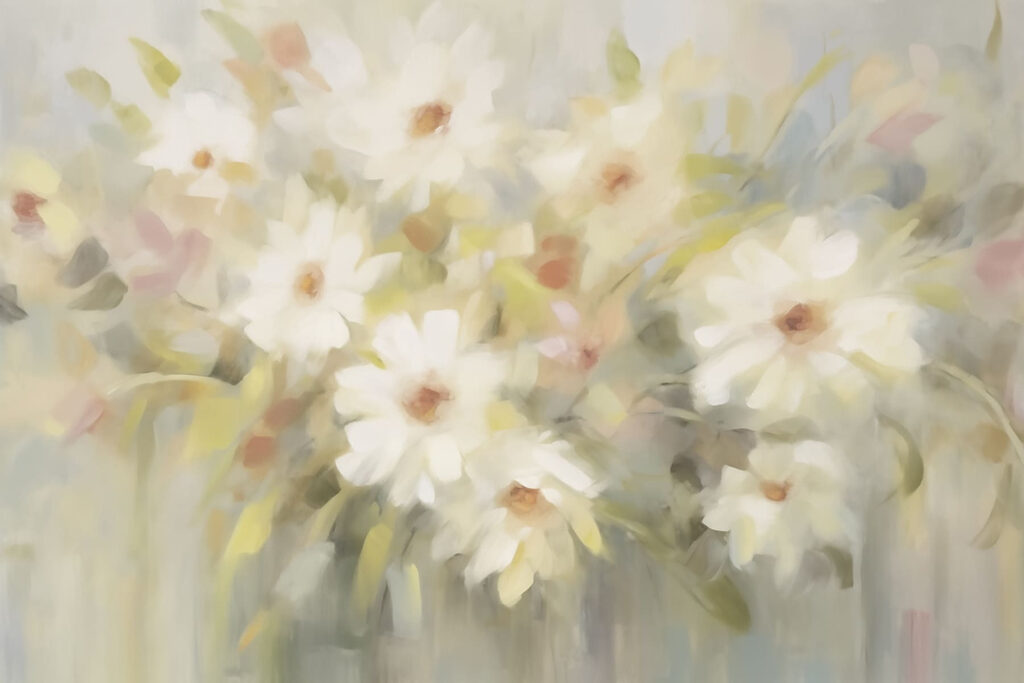 Painting of white flowers