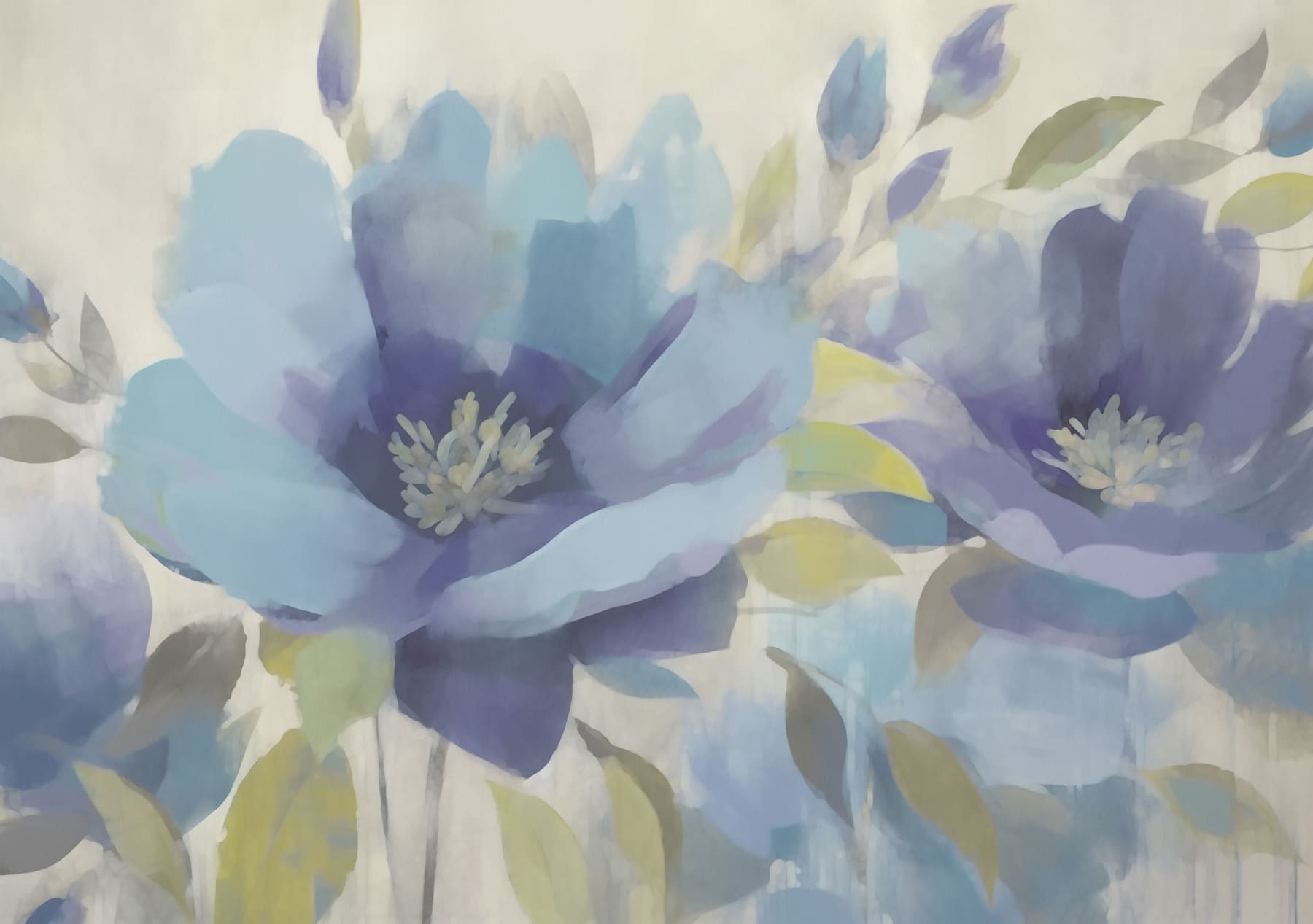 Painting of flowers and leaves