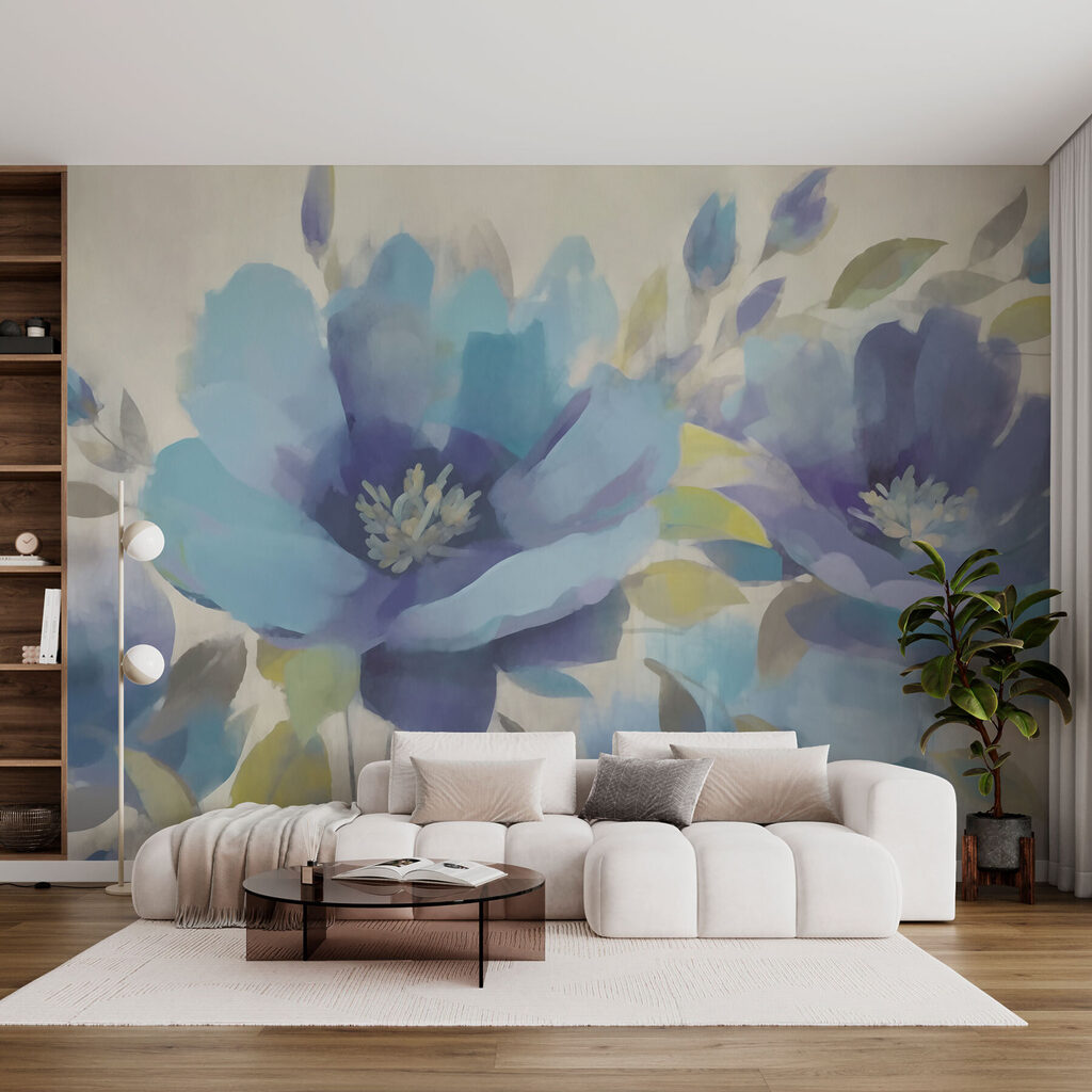 Painting of flowers and leaves